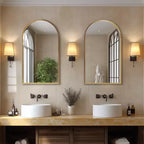 Specchio da bagno a parete 20x30 pollici, specchio da parete ad arco con cornice in metallo per bagno, camera da letto