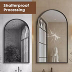 Specchio da bagno a parete 20x30 pollici, specchio da parete ad arco con cornice in metallo per bagno, camera da letto