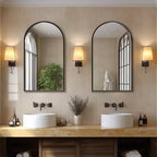 Specchio da bagno a parete 20x30 pollici, specchio da parete ad arco con cornice in metallo per bagno, camera da letto