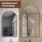 Specchio da bagno a parete 20x30 pollici, specchio da parete ad arco con cornice in metallo per bagno, camera da letto
