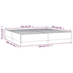 Struttura letto in tessuto di poliestere grigio scuro, compensato, legno composito, King