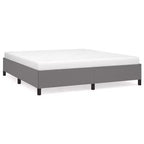 Struttura letto in tessuto di poliestere grigio scuro, compensato, legno composito, King