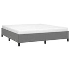Struttura letto in tessuto di poliestere grigio scuro, compensato, legno composito, King