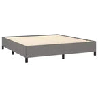 Struttura letto in tessuto di poliestere grigio scuro, compensato, legno composito, King
