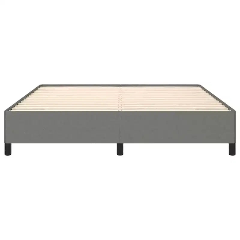 Struttura letto in tessuto di poliestere grigio scuro, compensato, legno composito, King