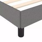 Struttura letto in tessuto di poliestere grigio scuro, compensato, legno composito, King