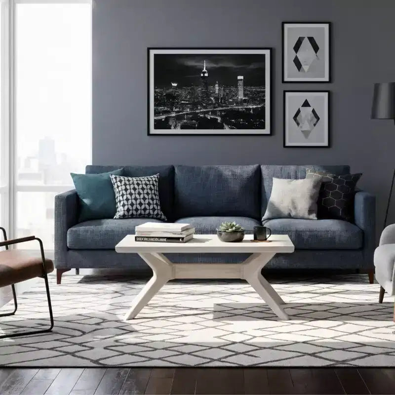 Tavolino da caffè rettangolare con gambe incrociate (40in x 20in / 1020mm x 510mm)