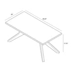 Tavolino da caffè rettangolare con gambe incrociate (40in x 20in / 1020mm x 510mm)