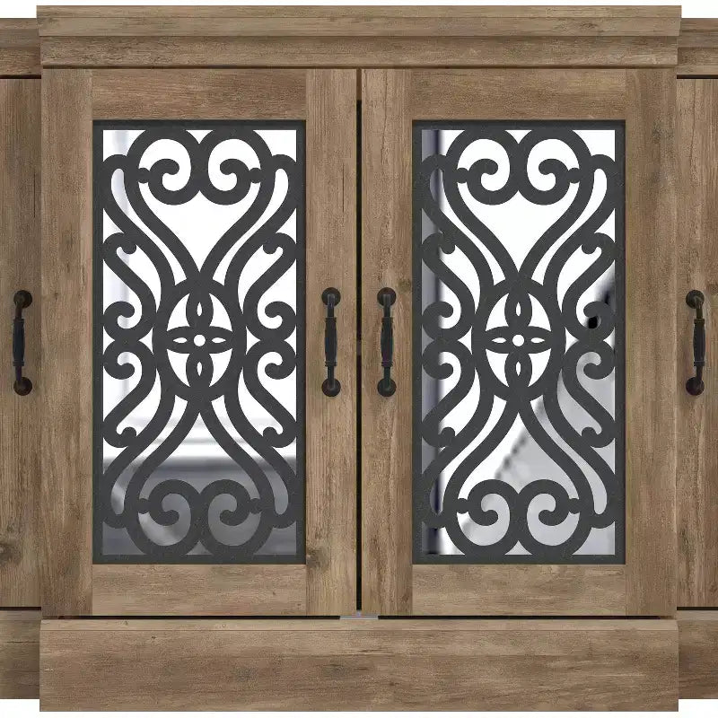 Credenza a 4 ante con vano a giorno a specchio 60,4 L 18,2 P 29,3 H