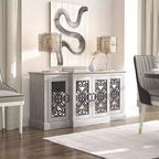 Credenza a 4 ante con vano a giorno a specchio 60,4 L 18,2 P 29,3 H