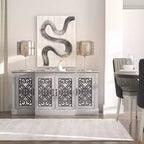 Credenza a 4 ante con vano a giorno a specchio 60,4 L 18,2 P 29,3 H