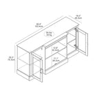 Credenza a 4 ante con vano a giorno a specchio 60,4 L 18,2 P 29,3 H