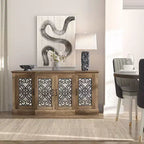 Credenza a 4 ante con vano a giorno a specchio 60,4 L 18,2 P 29,3 H