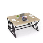 Costway 2PCS 59 Computer Desk Large Industrial Home Office Desk w/Heavy-duty Metal Frame