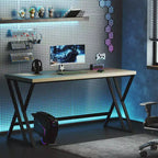 Scrivania da ufficio grande 59" con struttura in metallo resistente, stile industriale