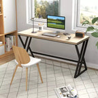 Scrivania da ufficio grande 59" con struttura in metallo resistente, stile industriale