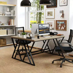 Scrivania da ufficio grande 59" con struttura in metallo resistente, stile industriale