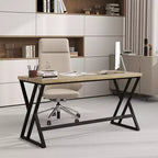 Scrivania da ufficio grande 59" con struttura in metallo resistente, stile industriale
