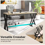 Scrivania da ufficio grande 59" con struttura in metallo resistente, stile industriale
