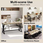 Scrivania da ufficio grande 59" con struttura in metallo resistente, stile industriale