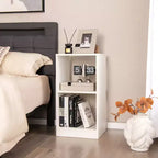 2 Pezzi Libreria a 2 Ripiani Aperta in Legno per Esposizione Organizzatore Set Cubo Porta Dischi in Vinile
