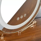 Scrivania angolare con specchio, set toeletta moderna con sgabello e armadietto, toletta in legno con cassetti per camera da letto e bagno