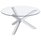 Coaster,Kenzie Round Tempered Glass Top Cocktail Coffee Table