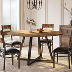 Tavolo da pranzo rotondo da 43 pollici, set da 5 pezzi con tavolo da cucina e sedie imbottite, salvaspazio