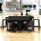 Kitchen Island with Storage,Rolling Kitchen Storage Carts with Drop Leaf,Power Outlet,Racks,Drawers and Locking Wheels Room White