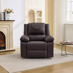 Poltrona reclinabile massaggiante oversize per adulti, divano singolo riscaldato in pelle PU con vibrazione e calore, tasca laterale, divano reclinabile (marrone)