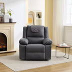 Poltrona reclinabile massaggiante oversize per adulti, divano singolo riscaldato in pelle PU con vibrazione e calore, tasca laterale, divano reclinabile (marrone)