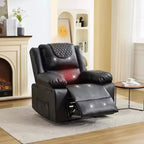Poltrona reclinabile massaggiante oversize per adulti, divano singolo riscaldato in pelle PU con vibrazione e calore, tasca laterale, divano reclinabile (marrone)